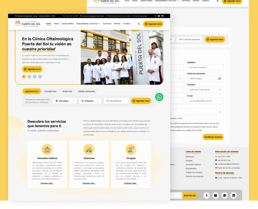 Preview del proyecto realizado con la Clínica Puerta del Sol