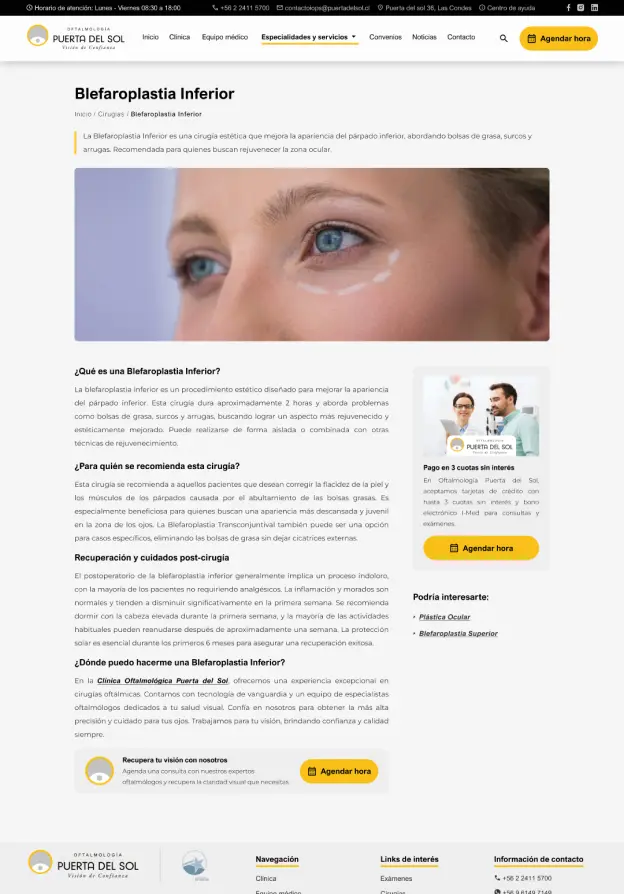 Preview de una entrada para sección de cirugías