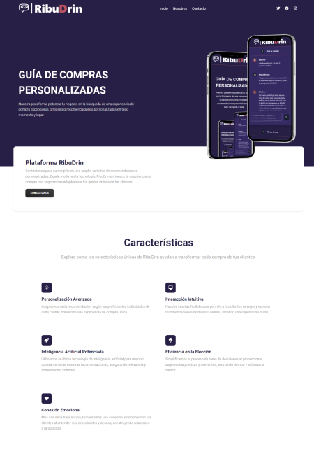 Preview de la página de inicio anterior de Ribudrin