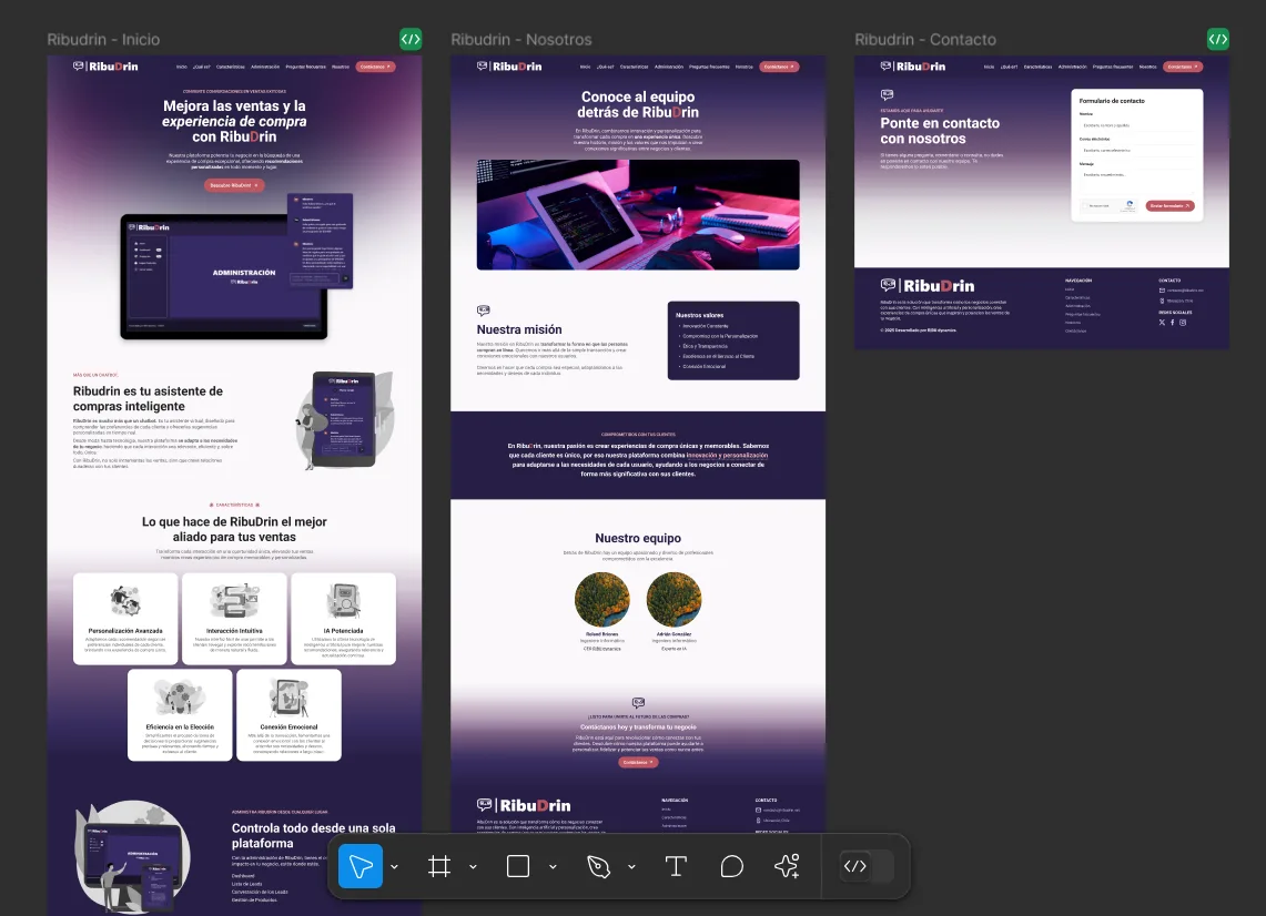 Pantallazo de página de inicio anterior